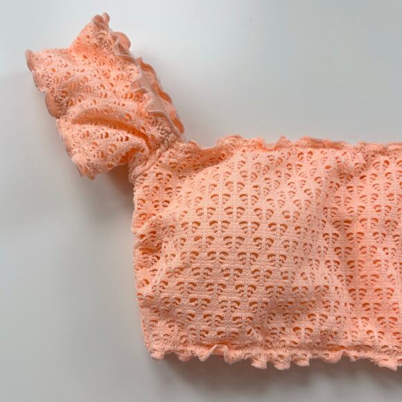 Seafolly Havana Cold Shoulder Bandeau Top Size US 10 Peach Resort Vacation Beach - Picture 4 of 10